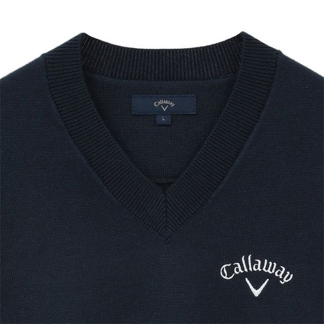 種類5：ネイビー(1120)/3L キャロウェイ アーガイル 綿タッチ Vネック