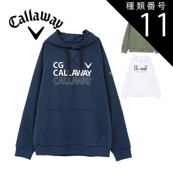 種類11：ネイビー(1120)/M キャロウェイ メンズ ゴルフウェア ハーフゲージ プルオーバー スウェットパーカー C24117102 M-3L