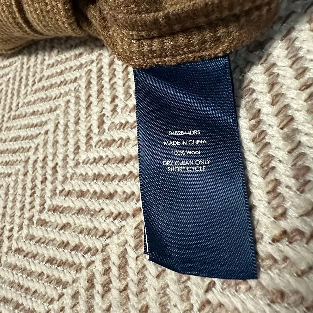  ラルフローレン ウール レザーポイント ワンピース 長袖 七分袖 ひざ丈ワンピース