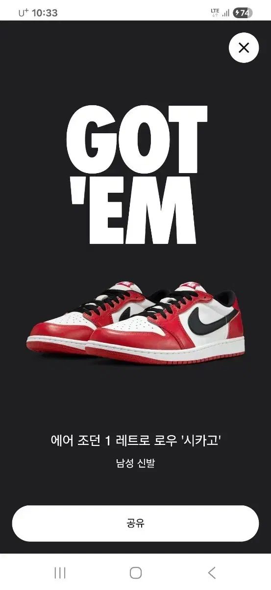 ナイキ ジョーダン1 ロー シカゴ 270サイズ