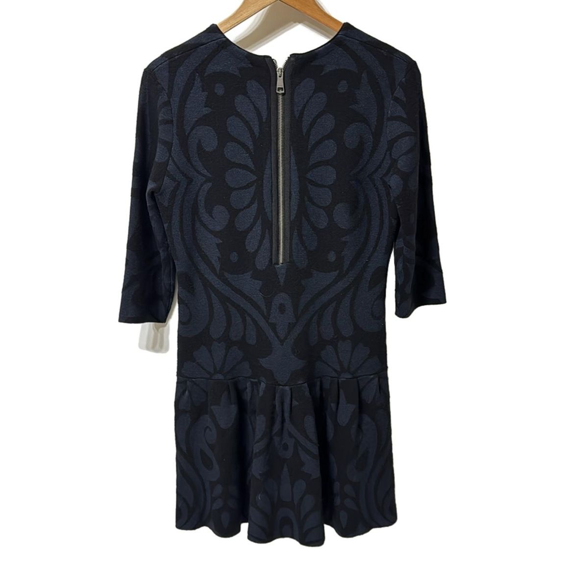 BURBERRY BRIT バーバリーブリット ワンピース サイズM レディース - 黒×ネイビー クルーネック 七分袖 ひざ丈 ニット