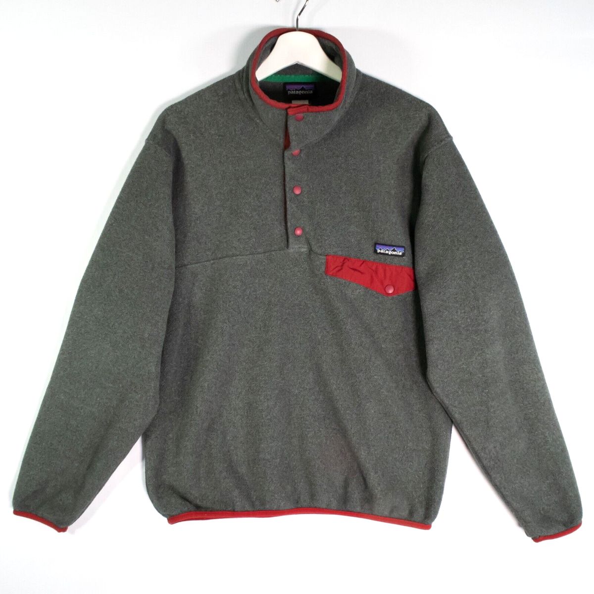 90 s パタゴニア Synchilla シンチラ スナップ-T フリース ジャケット グレー レッド