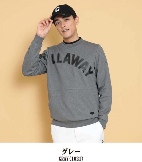 種類12：グレー(1021)/L キャロウェイ ロゴプリント ダンボール クルー