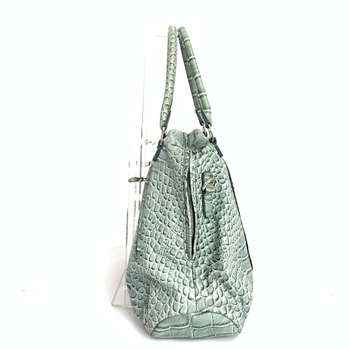 muta ムータ トートバッグ クロコ型押し スパンコール レザー グリーン