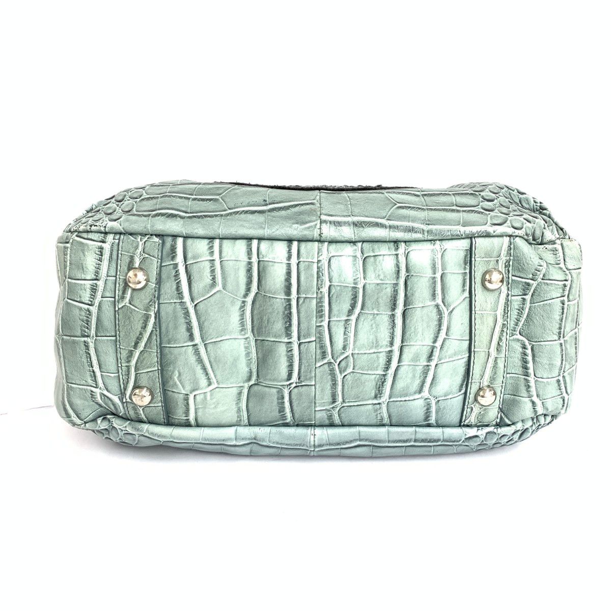 muta ムータ トートバッグ クロコ型押し スパンコール レザー グリーン
