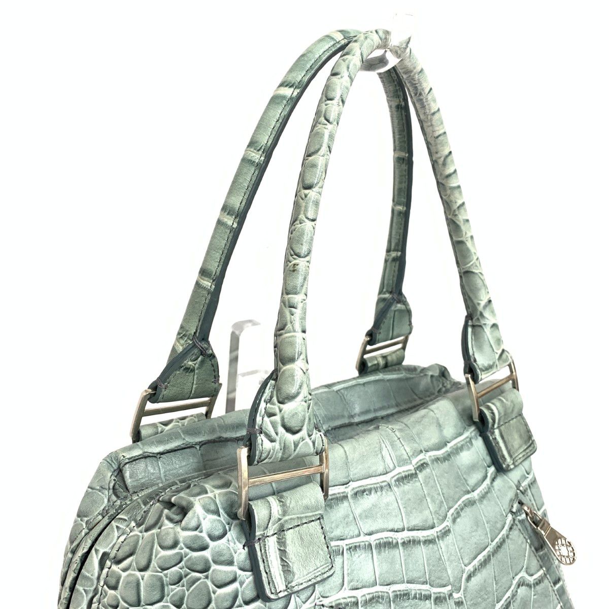 muta ムータ トートバッグ クロコ型押し スパンコール レザー グリーン