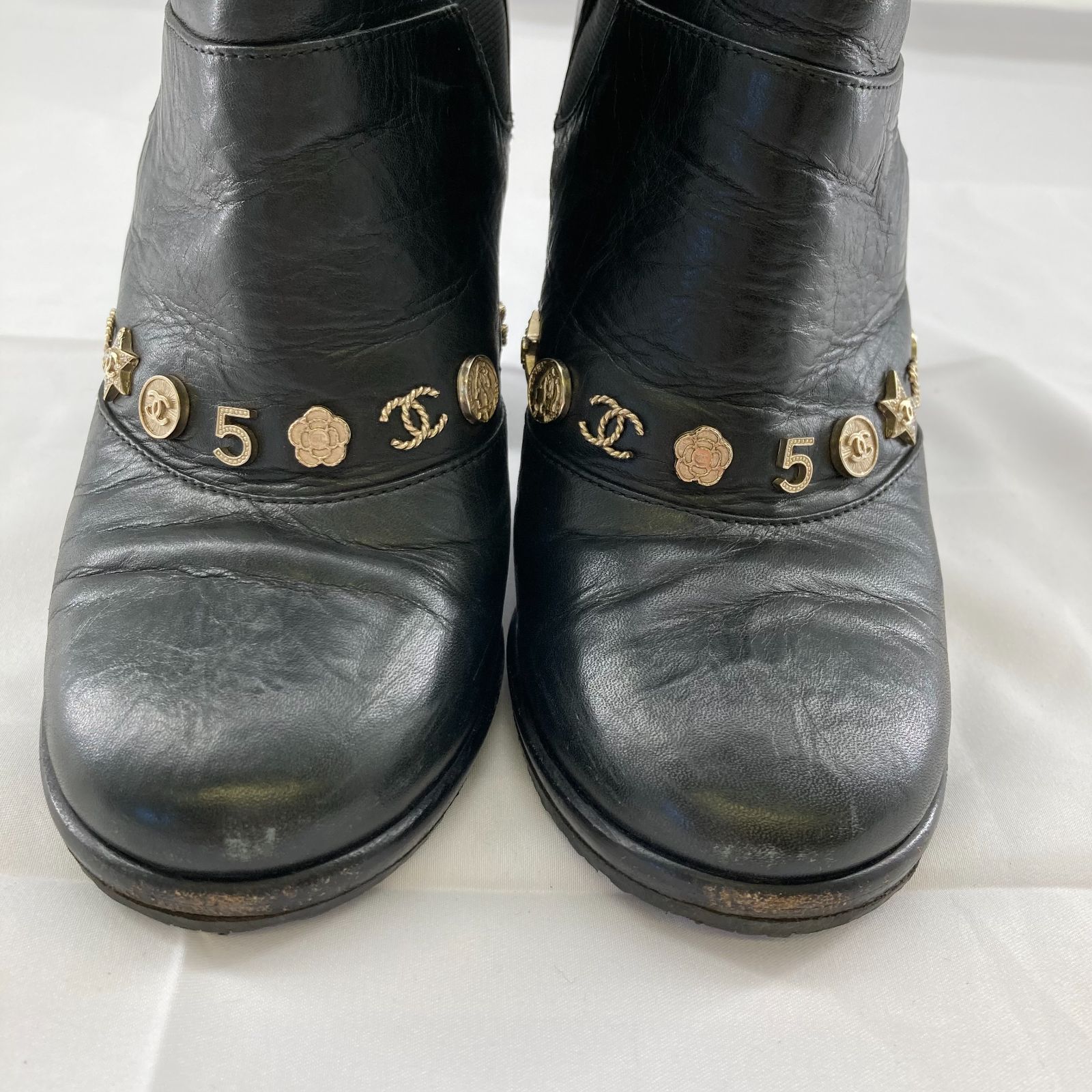 CHANEL（シャネル）サイドゴアブーティ ブラック 35cm - メルカリ