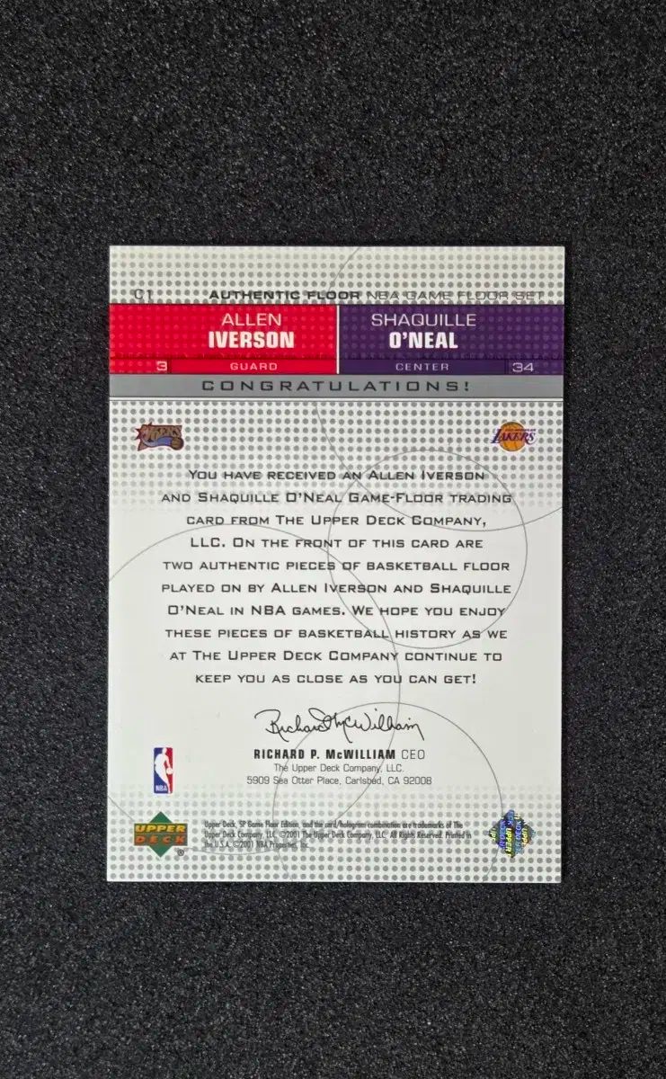 アイバーソン オニール SP アセンティック フロア カード