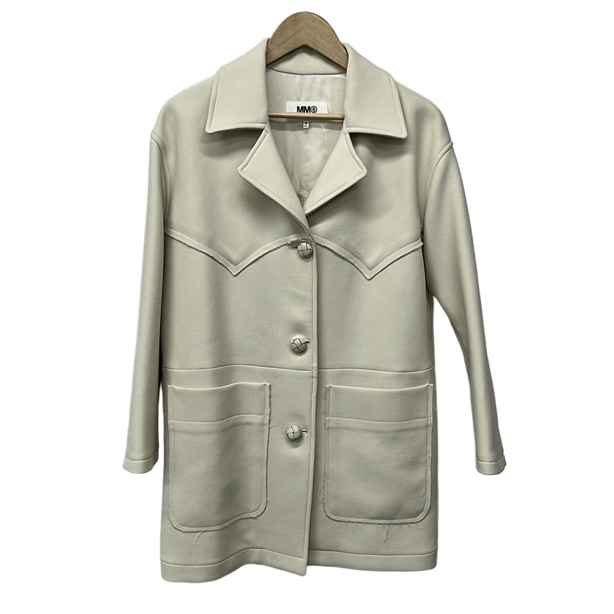 MM6 メゾンマルジェラ コクーン ジャケット コート 38 ロゴ MM6 ロゴプリント オーバーサイズコート 38 MM6 美品 エムエムシックス