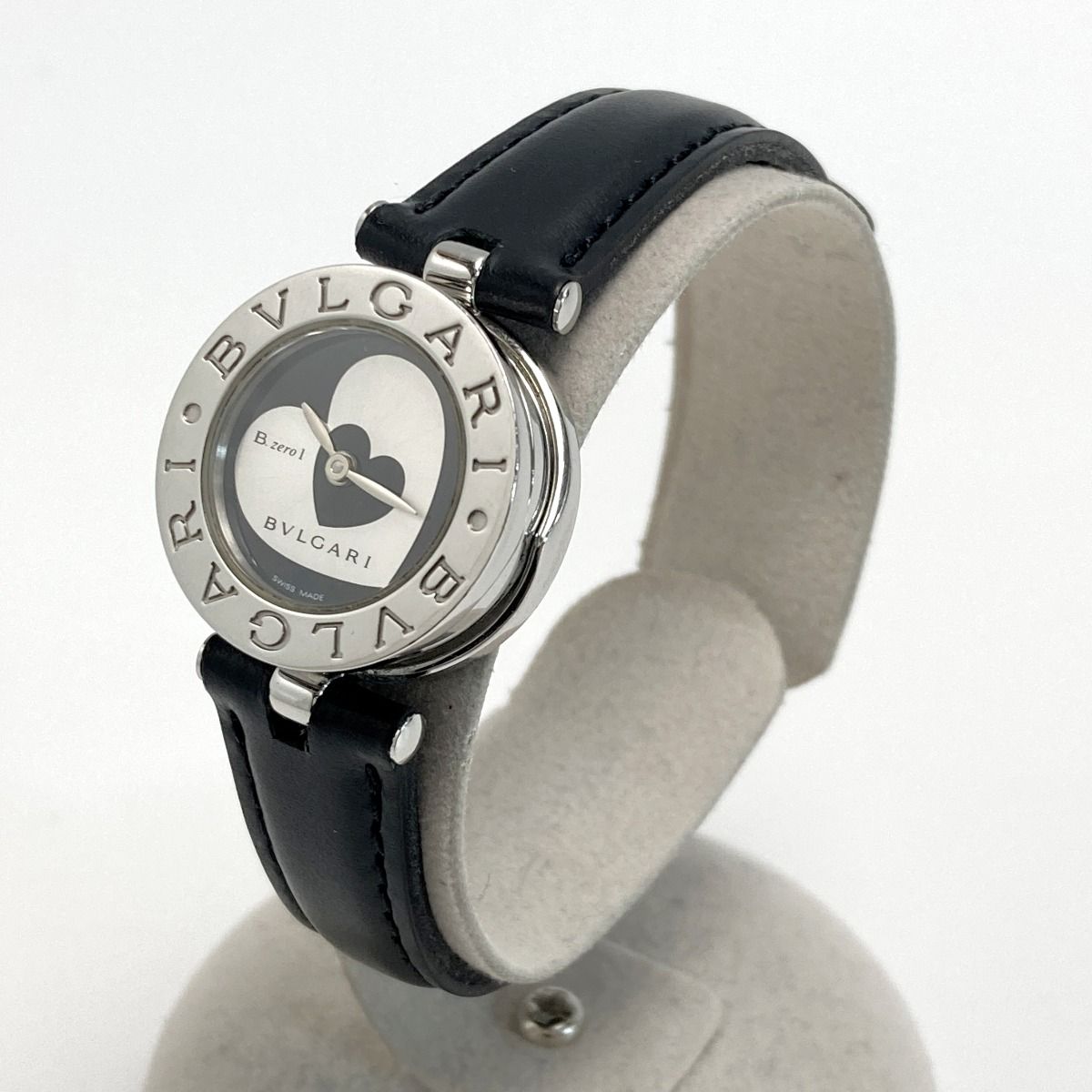 BVLGARI ブルガリ B-zero 1 ダブルハート BZ 22 S ブラック×シルバー クォーツ レディース 腕時計