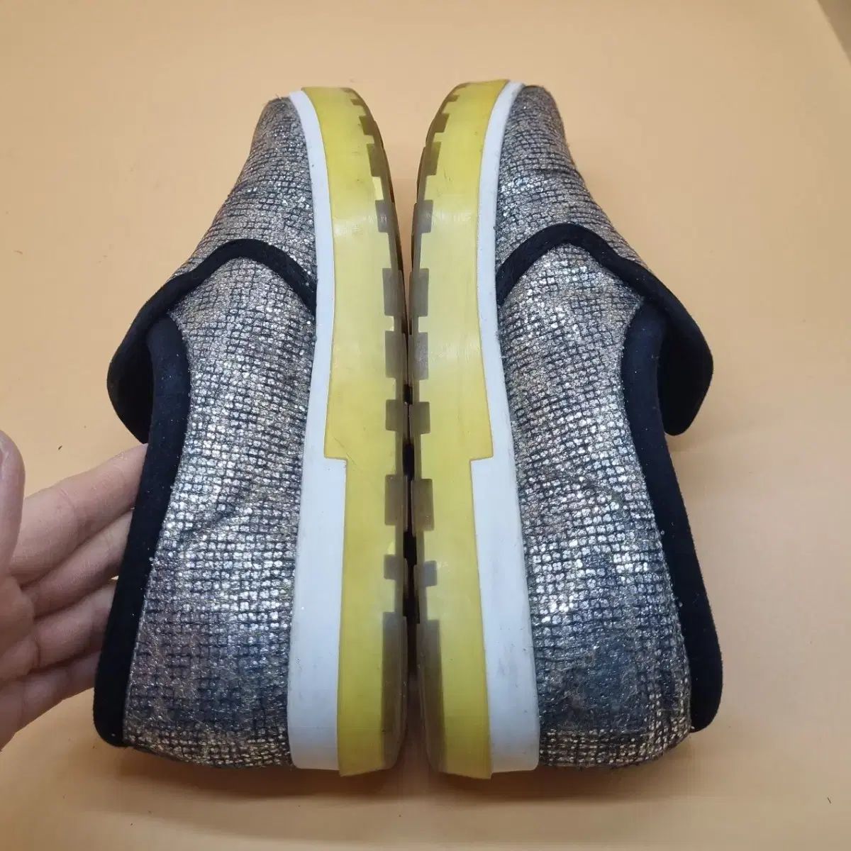  ジミーチュウ グリッター レディース スリッポン 37 235 フラットシューズ バレエシューズ パンプス