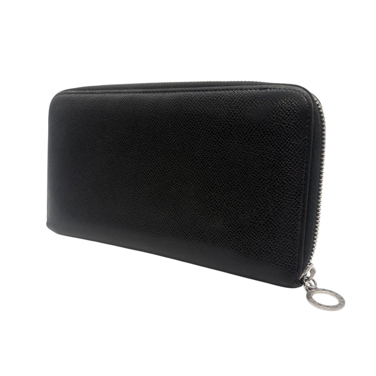 3510 BVLGARI ブルガリ ラウンドファスナー 36710 長財布 レザー ブラック 黒 シルバー金具 ウォレット