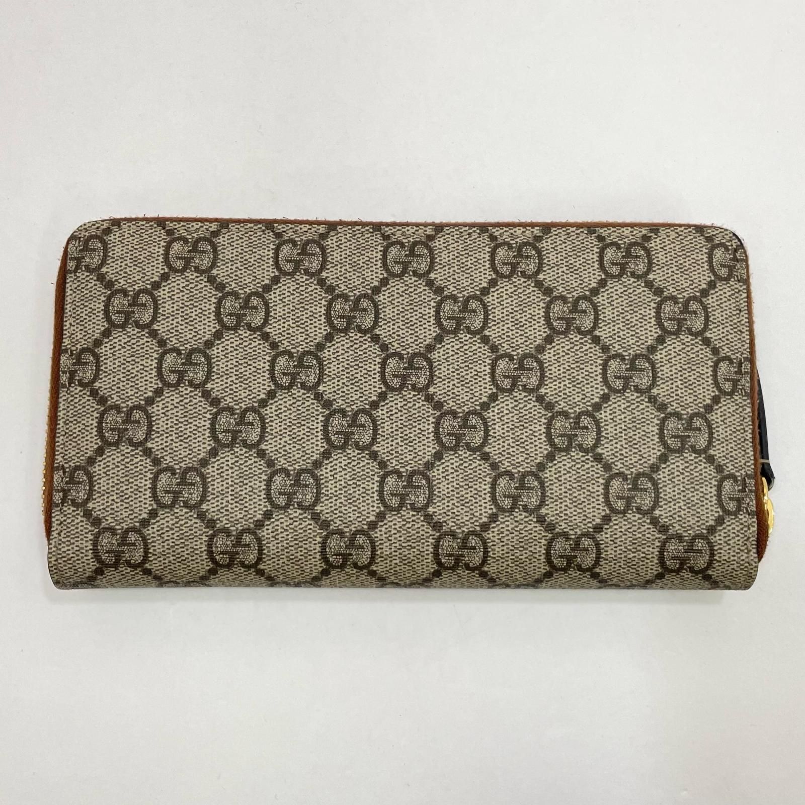 GUCCI グッチ GGスプリーム ラウンドファスナー長財布 779786 ブラウン