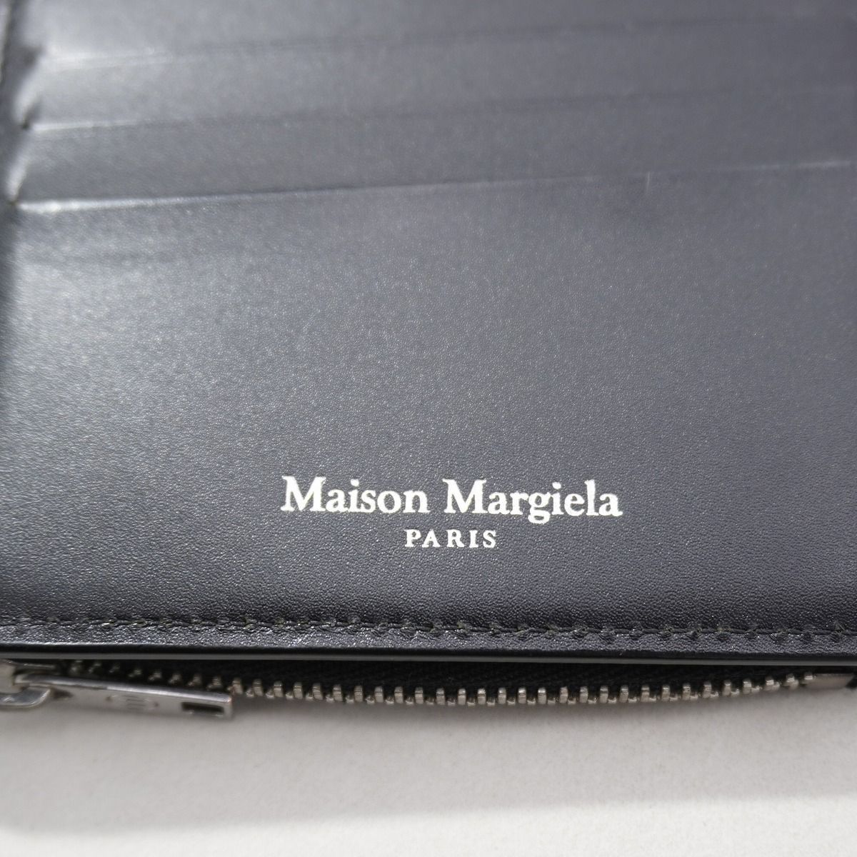 付属品完備❗️新品未使用✨マルジェラコンパクトウォレットミニ財布4ステッチ黒レザー 美品 正規 Maison Margiela メゾン マルジェラ 二つ折り 財布