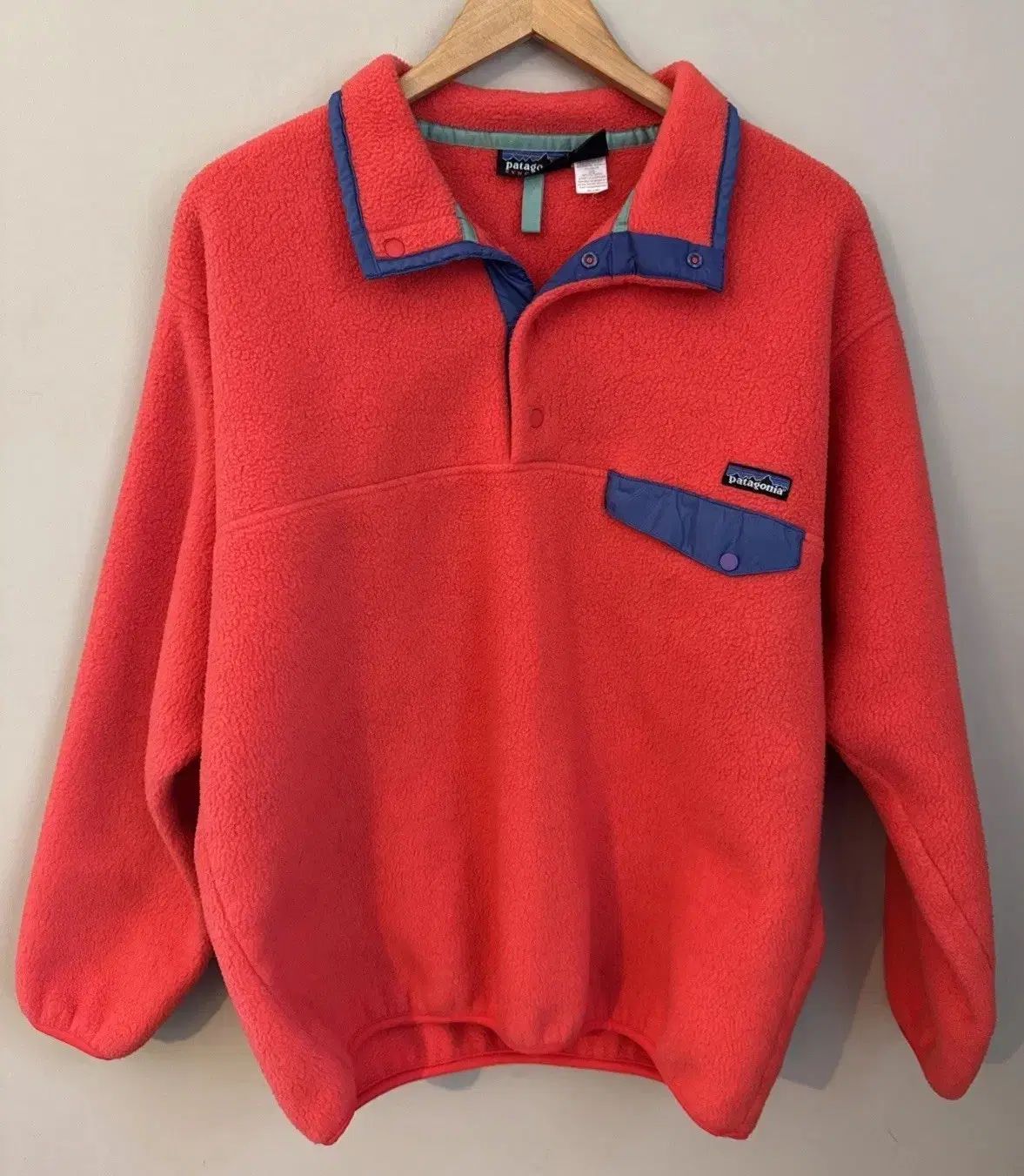 90s パタゴニア Synchilla シンチラ スナップ-T フリース コーラル ブルー