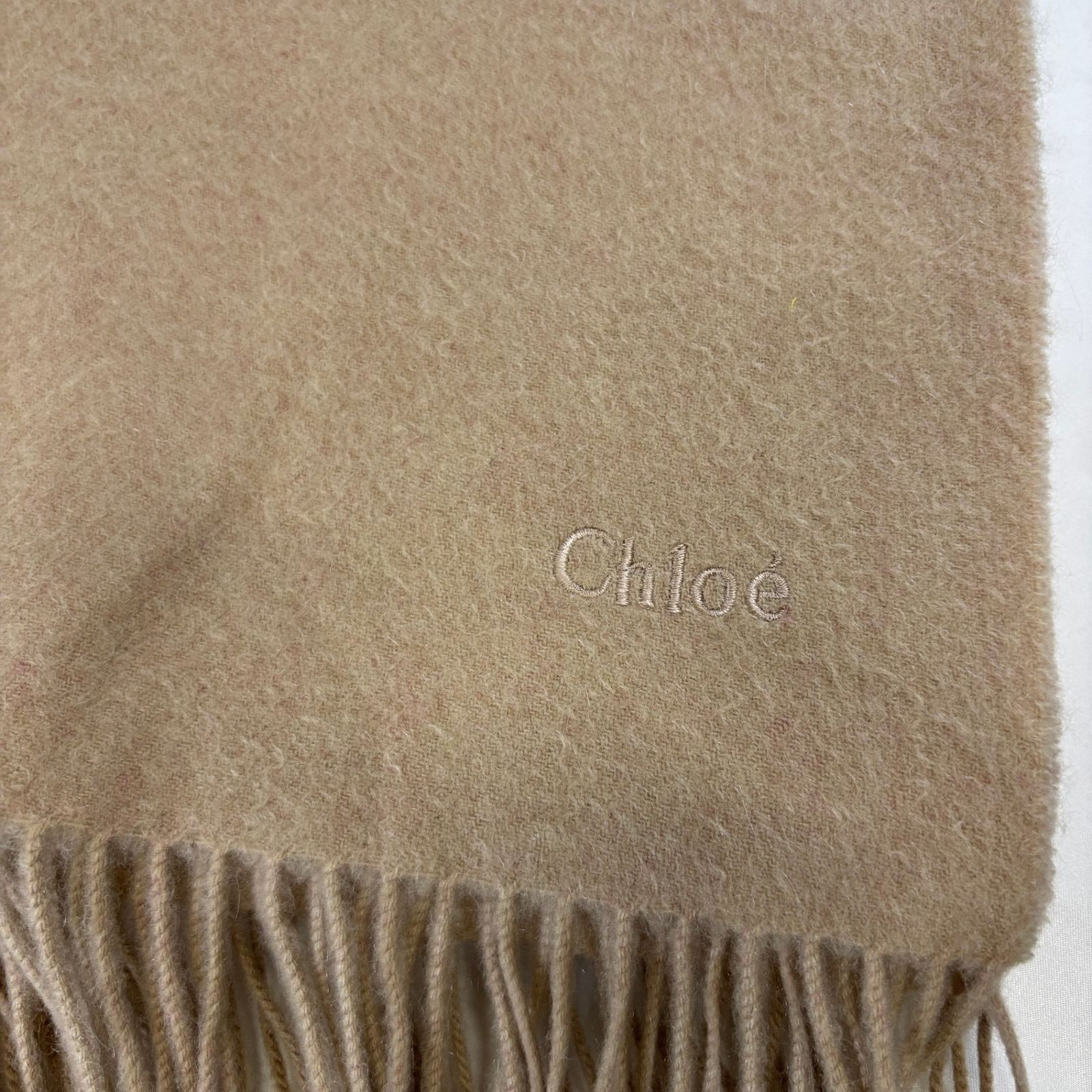 Chloé カシミヤ100% マフラー ストール キャメル - メルカリ