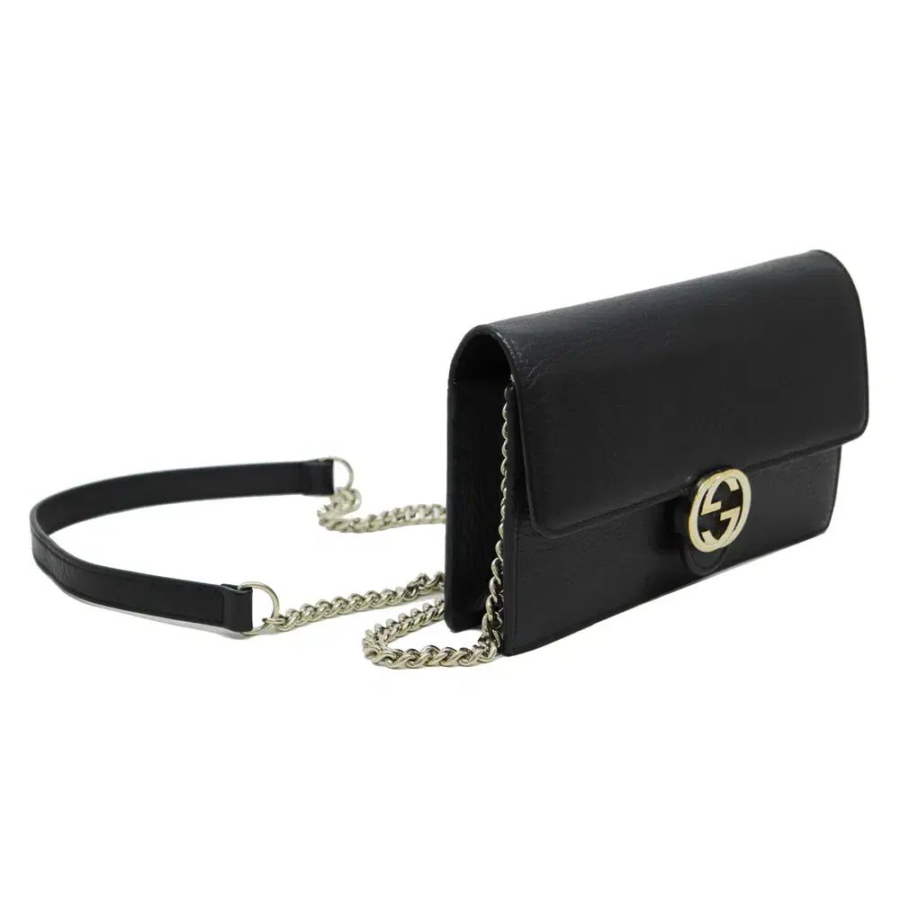 人気絶頂 グッチ 510314 GG インターロッキング WOC ブラック チェーン ミニクロスバッグ