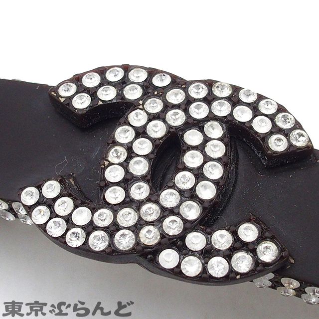 シャネル CHANEL バレッタ ブラック プラスチック ココマーク ライン