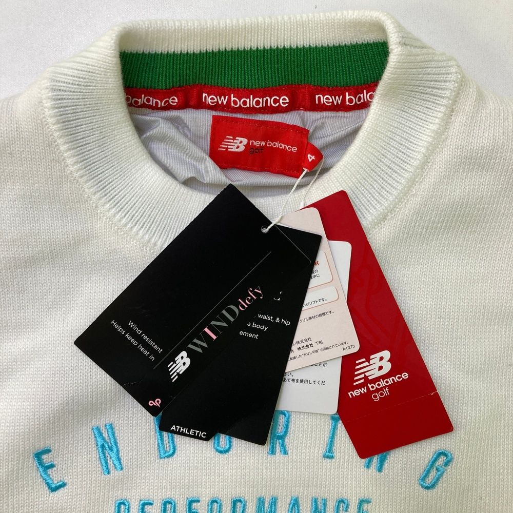 購入特典 サイズ 4 NEW BALANCE GOLF ニューバランス 裏地付きニットセーター ホワイト系 240101461552 ゴルフウェア メンズ ストスト