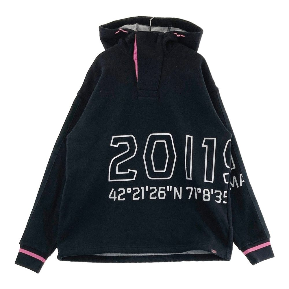 サイズ 0 NEW BALANCE GOLF ニュー ンス ウール混 裏起毛 長袖パーカー ブラック系 ゴルフウェア レディース ストスト