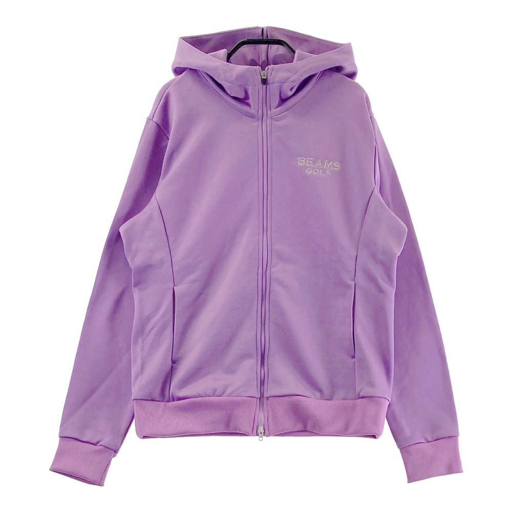 サイズ L BEAMS GOLF ビームスゴルフ フード付 長袖ジップジャケット パープル系 240101554972 ゴルフウェア レディース ストスト