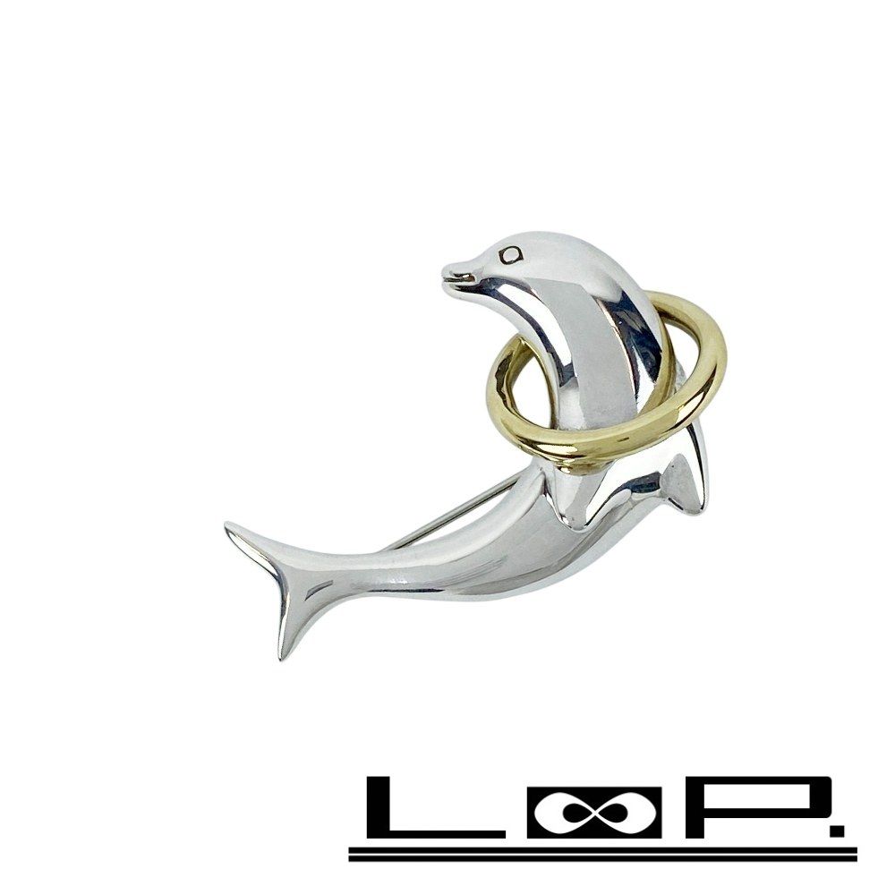 ティファニー イルカ ブローチ コンビ シルバー ゴールド SV925 K18 10.1g 384912 11