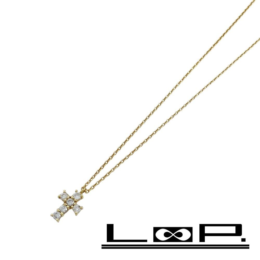 ヴァンドーム 青山 クロス ネックレス 十字架 ゴールド ダイヤモンド K18 0.18ct 2.1g 468834 11