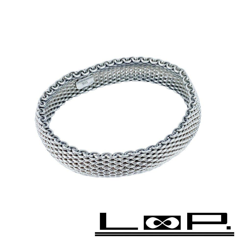 □美品□ ティファニー サマセット メッシュ ブレスレット バングル