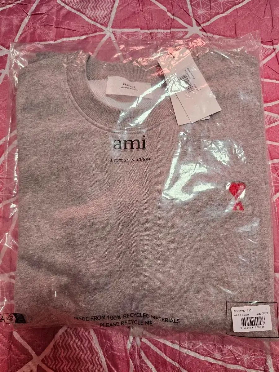 アミ スモール ハート 刺繍 スウェット グレー L 【公式通販】