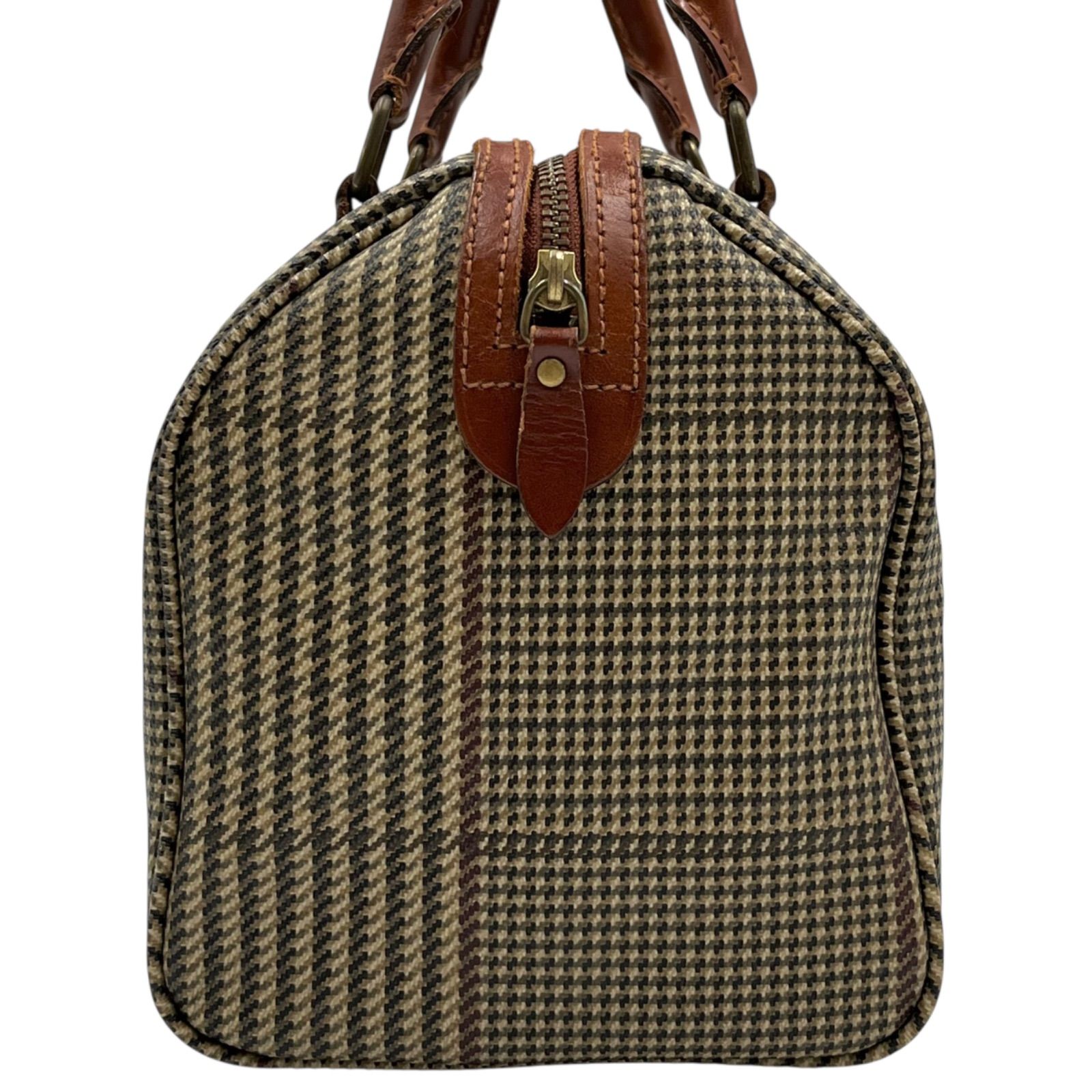 専用★美品✨ラルフローレン　ボストンバッグ　千鳥格子　ベージュ　ブラウン　M POLO RALPH LAUREN ポロラルフローレン ミニボストンバッグ 千鳥格子