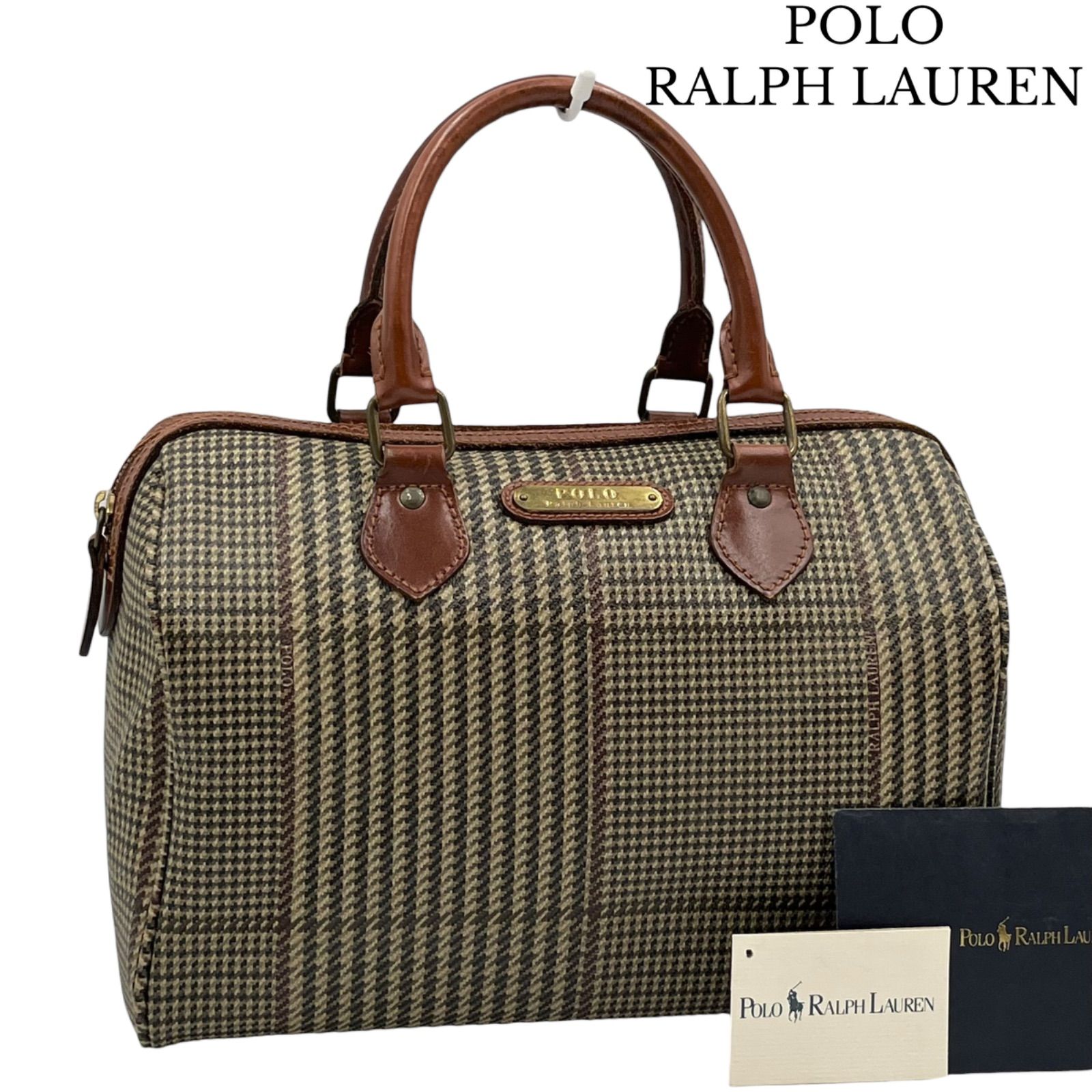 ラルフローレン　ボストンバック　千鳥 ラルフローレン RALPH LAUREN ミニボストンバッグ ハンドバッグ 千鳥格
