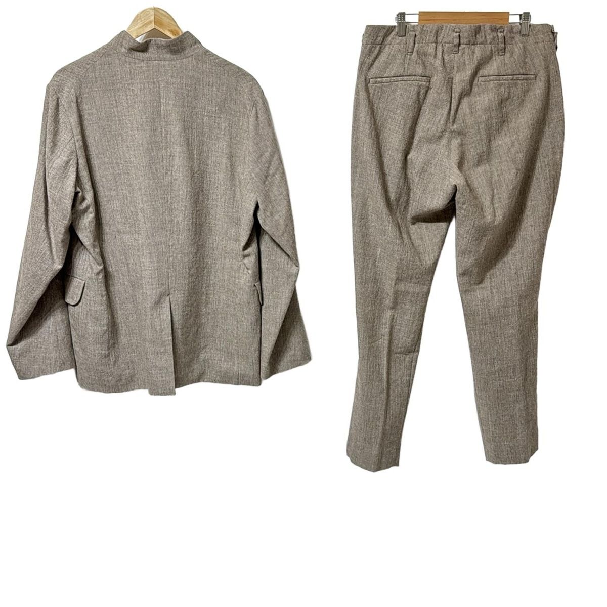 Babaghuri ババグーリ シングルスーツ メンズ - グレーベージュ×アイボリー