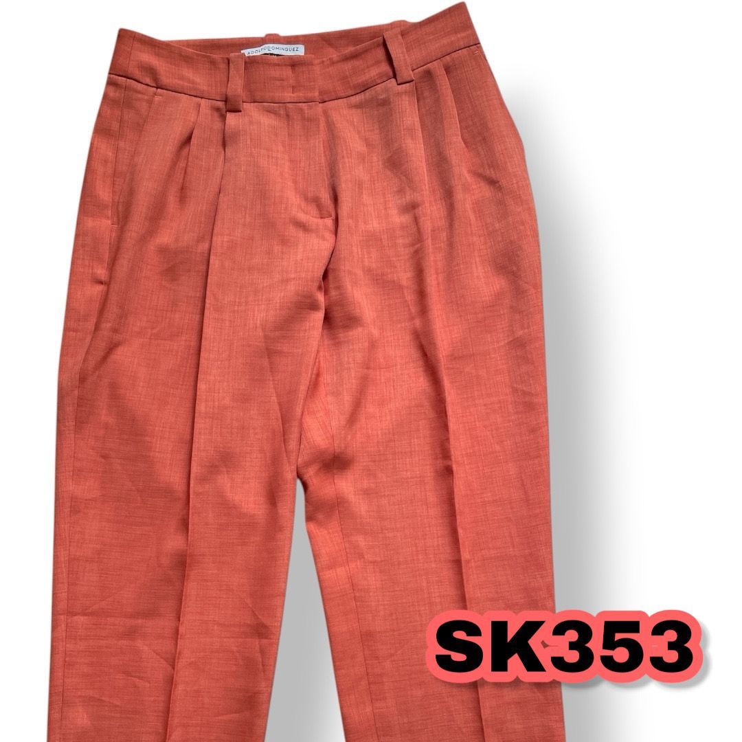 ADOLFO DOMINGUEZ アドルフォ ドミンゲス プリーツパンツ オレンジ色系 38サイズ レディースパンツ 管理SK353