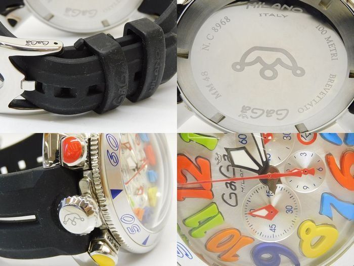 GaGa MILANO ガガミラノ □ マニュアーレ 48 クロノグラフ メンズ 時計