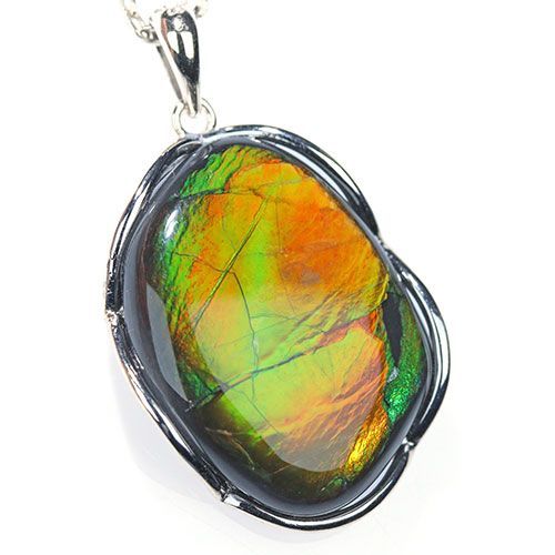 〔J 366-2〕高品質 アンモライト コーライト ペンダントトップ SV 925