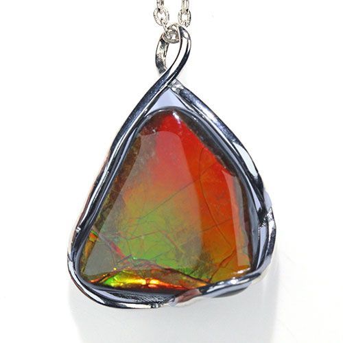 〔J 366 3〕高品質 アンモライト コーライト ペンダントトップ SV 925