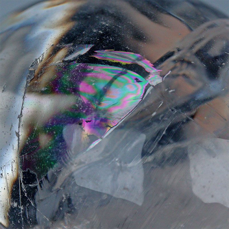 D17-17〕入手困難 極上品質 超透明 水晶 ドクロ クリスタルスカル 虹