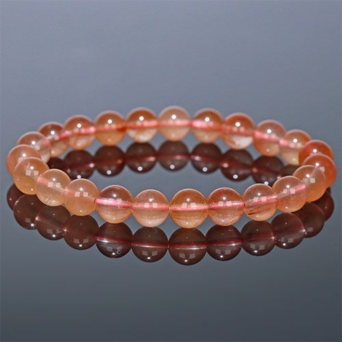 〔K2032-2〕約8mm ピンクサゲニティッククォーツ ブレスレット Pink Sagenitic quartz