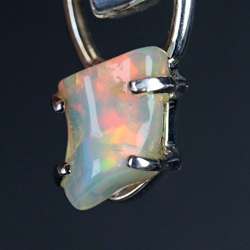 〔J 368-7〕エチオピアンオパール ブルーカイヤナイト sv 925 宝石質原石ペンダントトップ opal kyanite