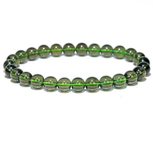 〔K2029-3〕トップグレード 約6.8-7mm チェコ産 天然モルダバイト M avite ブレスレット
