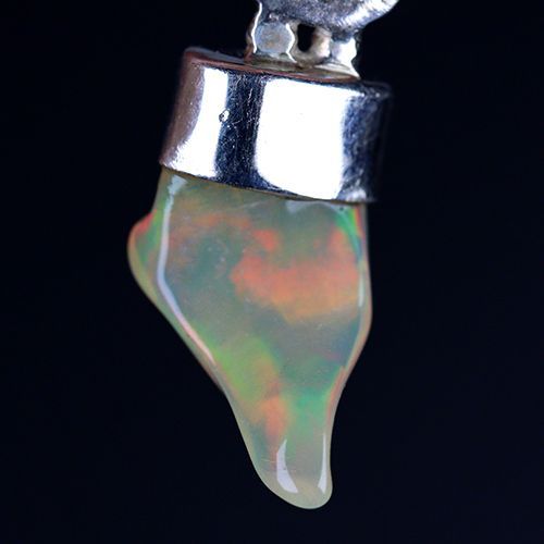 〔J 368-11〕エチオピアンオパール アメジスト sv 925 宝石質原石ペンダントトップ opal amethyst