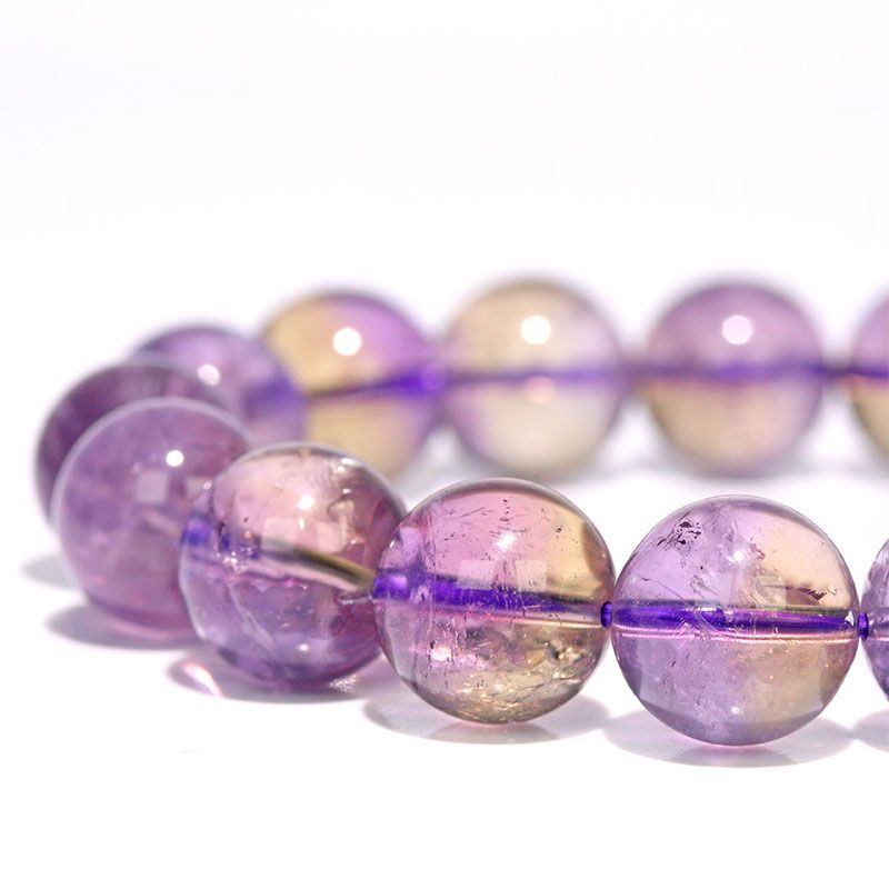 〔K 2037〕高品質 約12 mm ボリビア産 アメトリン Ametrine ブレスレット