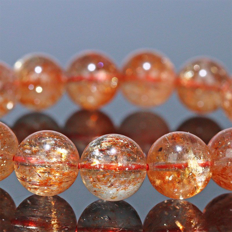 〔K 2036〕高品質 約12 mm サンストーン ブレスレット SunStone タンザニア産 日長石