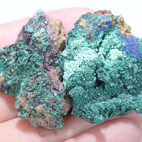 ★限定NEW★高品質♢お買得【マラカイト『孔雀石』タンブル連】❤️ D363-46〕マラカイト(孔雀石) モロッコ産 Malachite 2個 鉱物原石