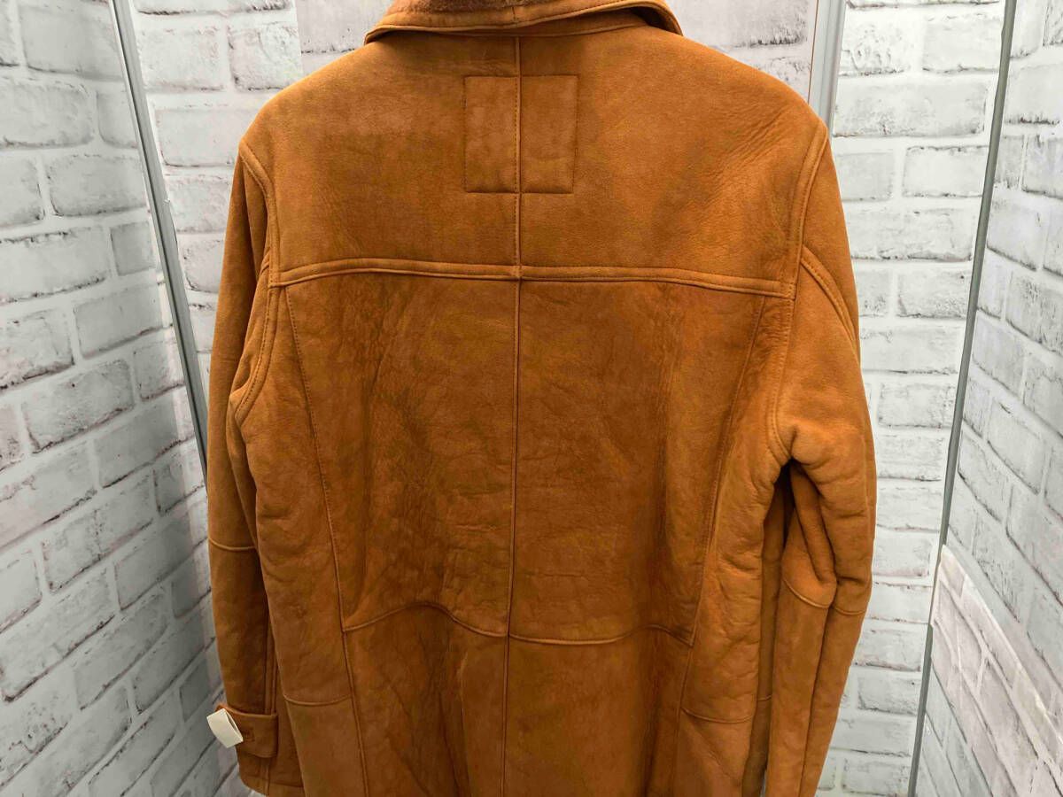 GEORGIA ムートンコート サイズL ブラウン 羊革 ピーコート ジョージア メンズ