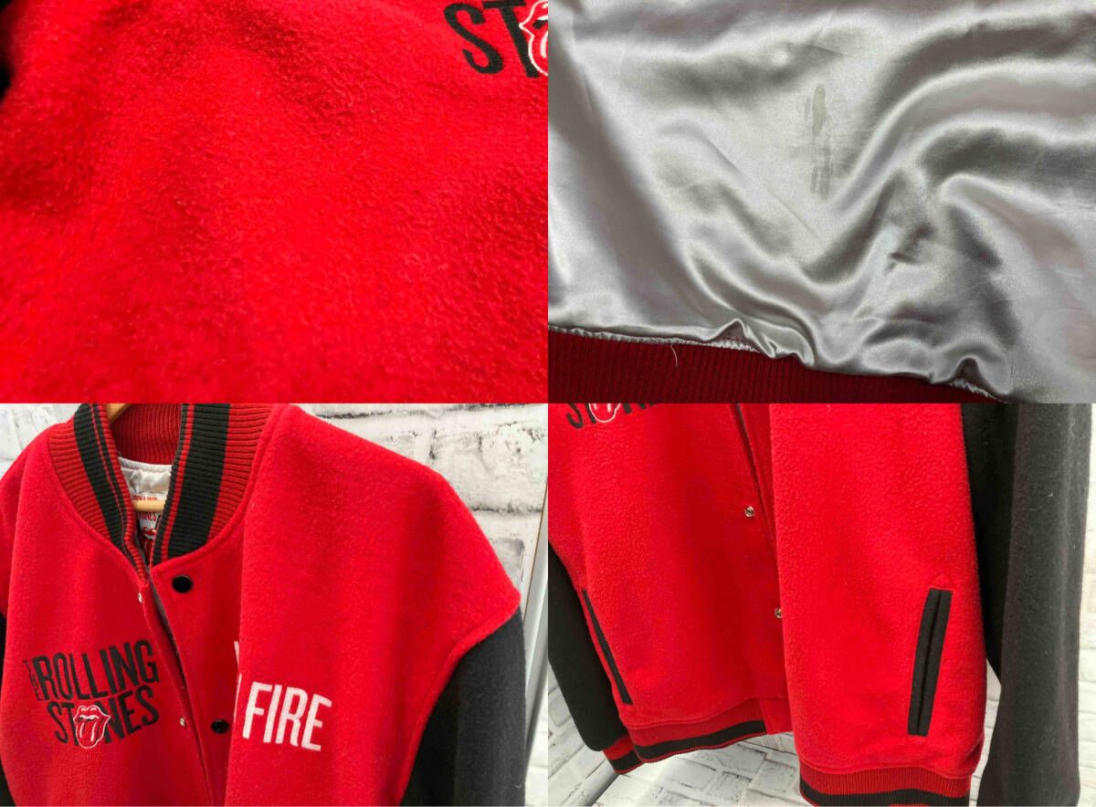 THE ROLLING STONES／スタジャン／14 ON FIRE／2XL／レッド／ブラック
