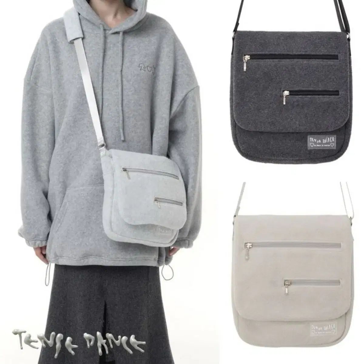  タンンスダンス ジッパー クロスバック メッセンジャーバッグ ショルダーバッグ