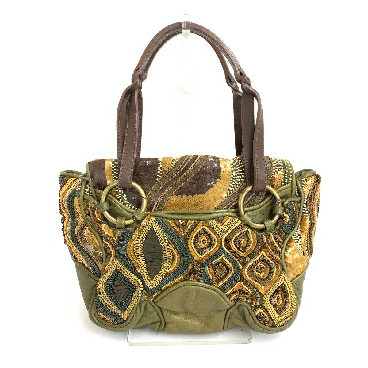 JAMINPUECHスパンコールバッグ JAMINPUECH ジャマンピュエッシュ トートバッグ スパンコール レザー