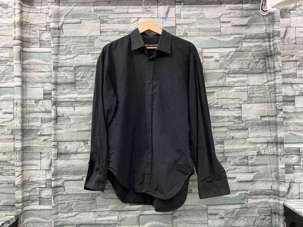 BALENCIAGA 長袖シャツ ブラック バレンシアガ 黒 40
