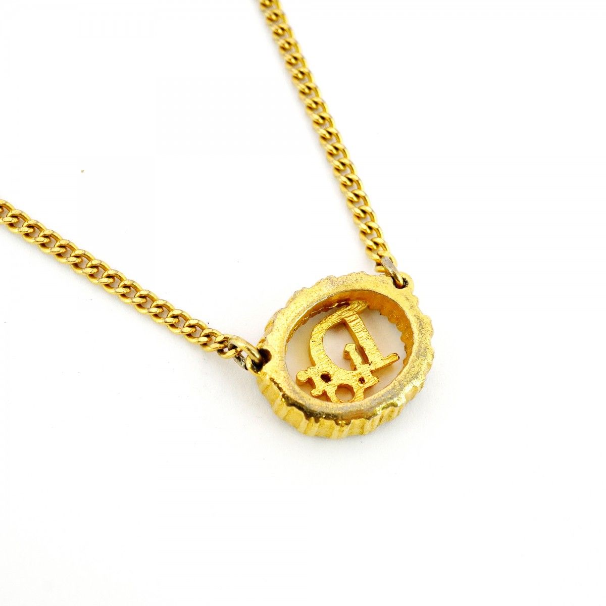 ☆SALE【5jmb0663】クリスチャンディオール ネックレス ディオールロゴ  